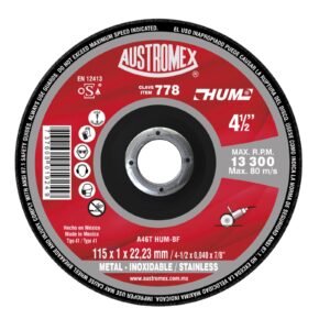 Disco de corte metal 4-1/2" x .040" x 7/8" Tipo 41 HUM Austromex