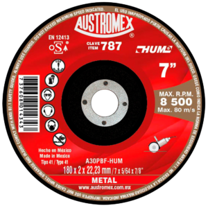 Disco de corte metal 7" x 5/64" x 7/8" Tipo 41 HUM Austromex
